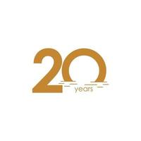 20 Years Anniversary Celebration Sunset Vector Template Design Illustration