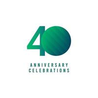 40 Years Anniversary Celebrations Vector Template Design Illustration