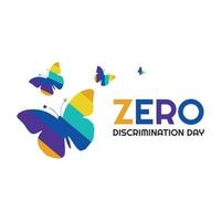 cartel de vector de día de discriminación cero color arcoíris