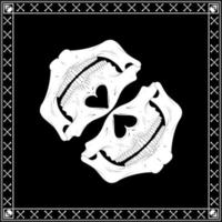 Bandana vector with half skull and bones