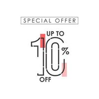Discount up to 10 off Special Offer Vector Template Design Illustration