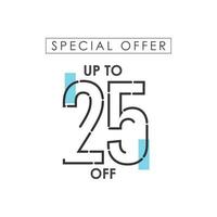 Discount up to 25 off Special Offer Vector Template Design Illustration