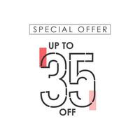 Discount up to 35 off Special Offer Vector Template Design Illustration