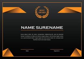 certificate design template for achievement, sport tournament and competition vector
