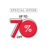 Discount up to 70 off Special Offer Vector Template Design Illustration