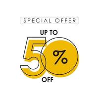 Discount up to 50 off Special Offer Vector Template Design Illustration