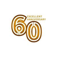 60 Years Excellent Anniversary Vector Template Design illustration