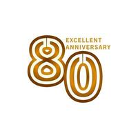 80 Years Excellent Anniversary Vector Template Design illustration