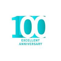 100 Years Excellent Anniversary Vector Template Design illustration