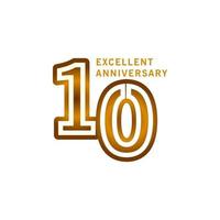 10 Years Excellent Anniversary Vector Template Design illustration