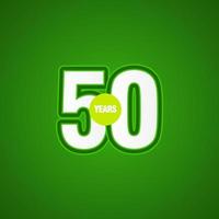 50 Years Anniversary Green Light Vector Template Design Illustration