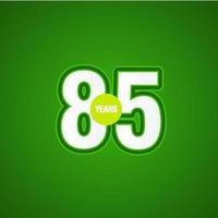 85 Years Anniversary Green Light Vector Template Design Illustration