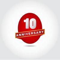 10 Years Anniversary Vector Template Design Illustration