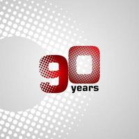 90 Years Anniversary Vector Template Design Illustration