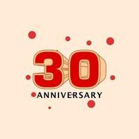 30 Years Anniversary Vector Template Design Illustration