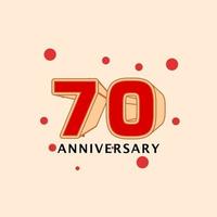 Ilustración de diseño de plantilla de vector de aniversario de 70 años