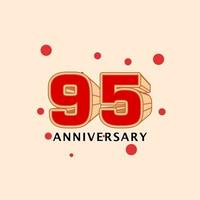 95 Years Anniversary Vector Template Design Illustration