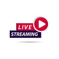 Live Streaming Label Vector Template Design Illustration