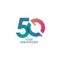 Ilustración de diseño de plantilla de vector de aniversario de 50 años