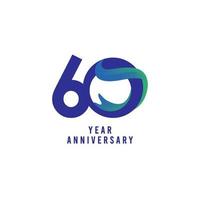 Ilustración de diseño de plantilla de vector de aniversario de 60 años