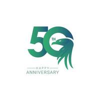 50 th Anniversary Bird Model Vector Template Design Illustration