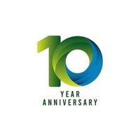 10 Years Anniversary Gradient Vector Template Design Illustration