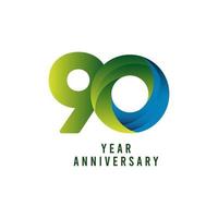 90 Years Anniversary Gradient Vector Template Design Illustration