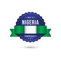 Made in Nigeria Premium Quality Label Badge Vector Template Design Illustration
