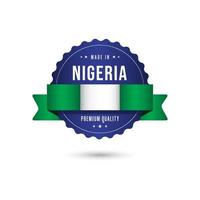 Made in Nigeria Premium Quality Label Badge Vector Template Design Illustration