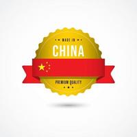 Made in China Premium Quality Label Badge Vector Template Design Illustration