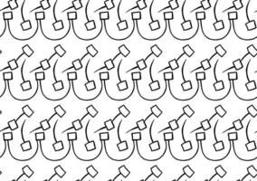 Hand drawn, black, white color seamless pattern vector