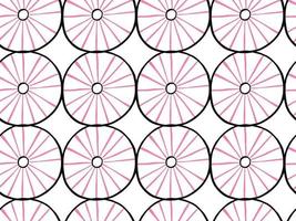 Hand drawn, black, pink, white color circular seamless pattern vector