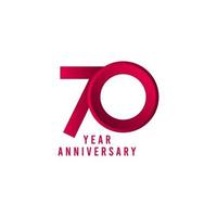 70 Years Anniversary Vector Template Design Illustration