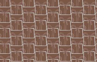 Hand drawn, brown, white color line seamless pattern vector