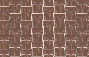 Hand drawn, brown, white color line seamless pattern vector