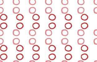 Hand drawn, red, white circles color seamless pattern vector