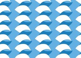 Hand drawn, blue, white colors curve shapes seamless pattern vector