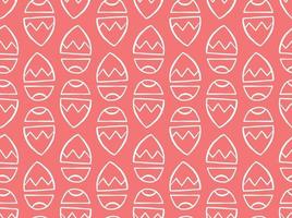 Hand drawn, red, white colors egg shape seamless pattern vector