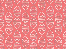 Hand drawn, red, white colors egg shape seamless pattern vector