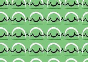 Hand drawn, green, black, white color shapes seamless pattern vector