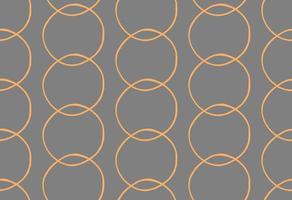 Hand drawn, grey, orange overlapping circles seamless pattern vector