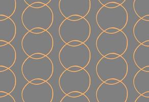 Hand drawn, grey, orange overlapping circles seamless pattern vector