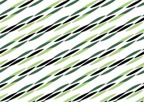 Hand drawn, green, black, white color lines seamless pattern vector