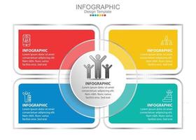 plantilla de infografía vectorial con cuatro opciones e iconos. vector