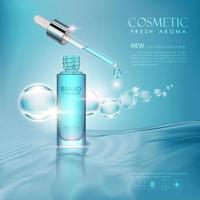 Realistic serum cosmetic advertisement editable banner vector