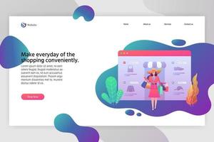 Modern flat design web landing page or banner template for online shopping vector