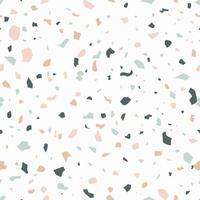 Terrazzo seamless pattern with colorful rock pieces. Terrazzo seamless pattern. Pastel colors. Marble texture. Terrazzo floor marble pattern. Vector illustration.