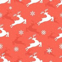 Christmas seamless pattern with reindeer and snowflakes. Design of Christmas decoration. Design for fabric, textile, wallpaper, surface, background, print, etc. Vector illustration.