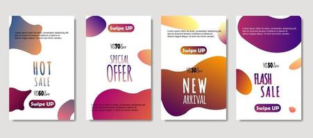 Dynamic abstract fluid mobile for sale banners. Sale banner template design, mega sale special offer set. Design for flyer, gift card, poster on wall, cover book, banner, social media vector