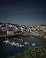 A small traditional fishing port on the Spanish coast view from above photo